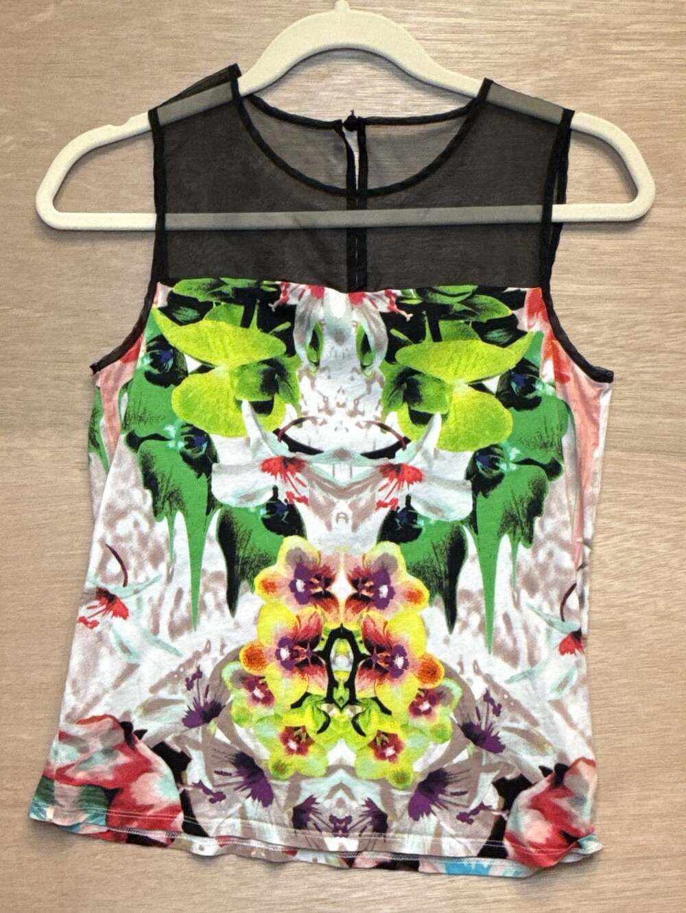 Prabal Gurung for Target Floral Mesh Sleeveless Top Size XS